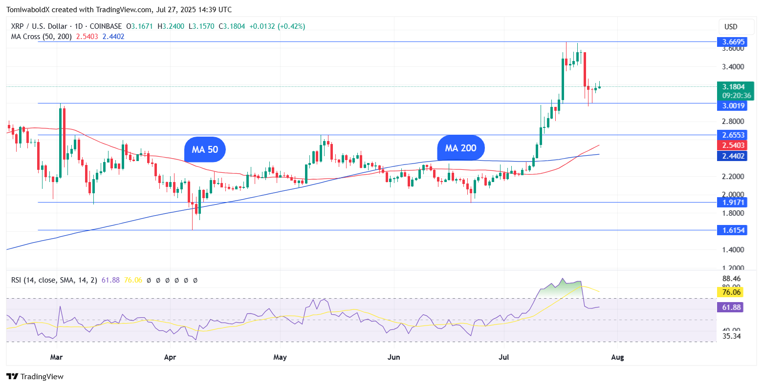 XRP Near Seven-Year High Faces Consolidation Amid Declining Volume and Market Uncertainty 1 Article image